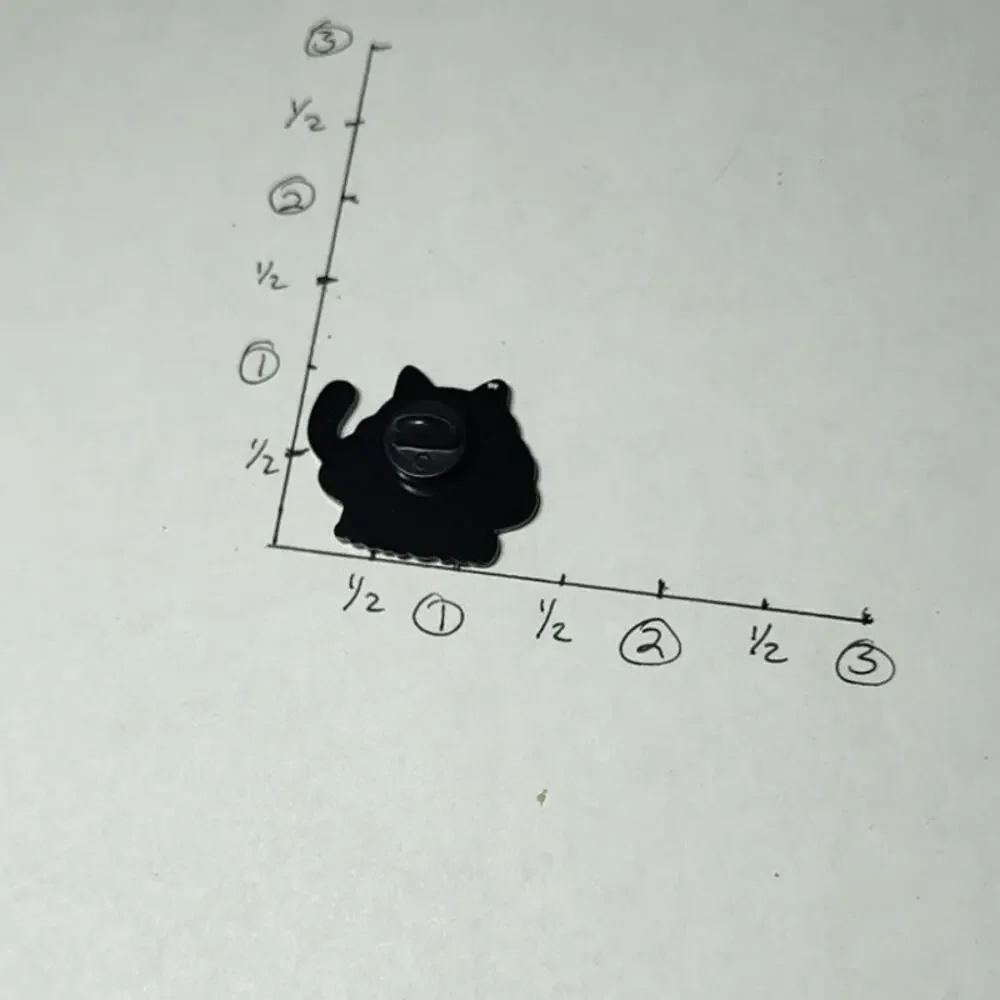 Cute & Funny Chonk Gray Cat Pin Kitty Lapel Hat Brooch